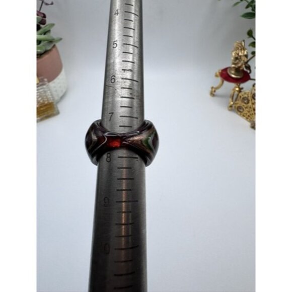 Murano Italy Glass Dome Ring 7.5" Multicolor  Infused Statement Hand Made - Picture 4 of 7